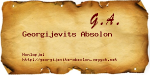 Georgijevits Absolon névjegykártya